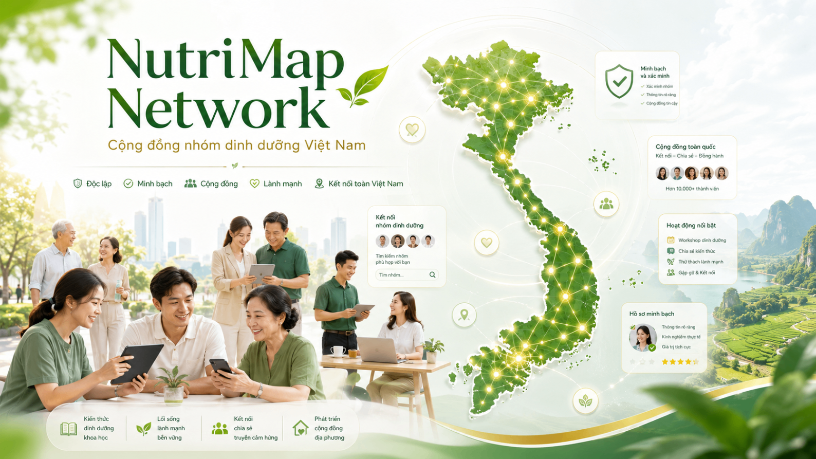 Bản đồ mạng lưới NutriMap Network kết nối cộng đồng dinh dưỡng trên toàn Việt Nam